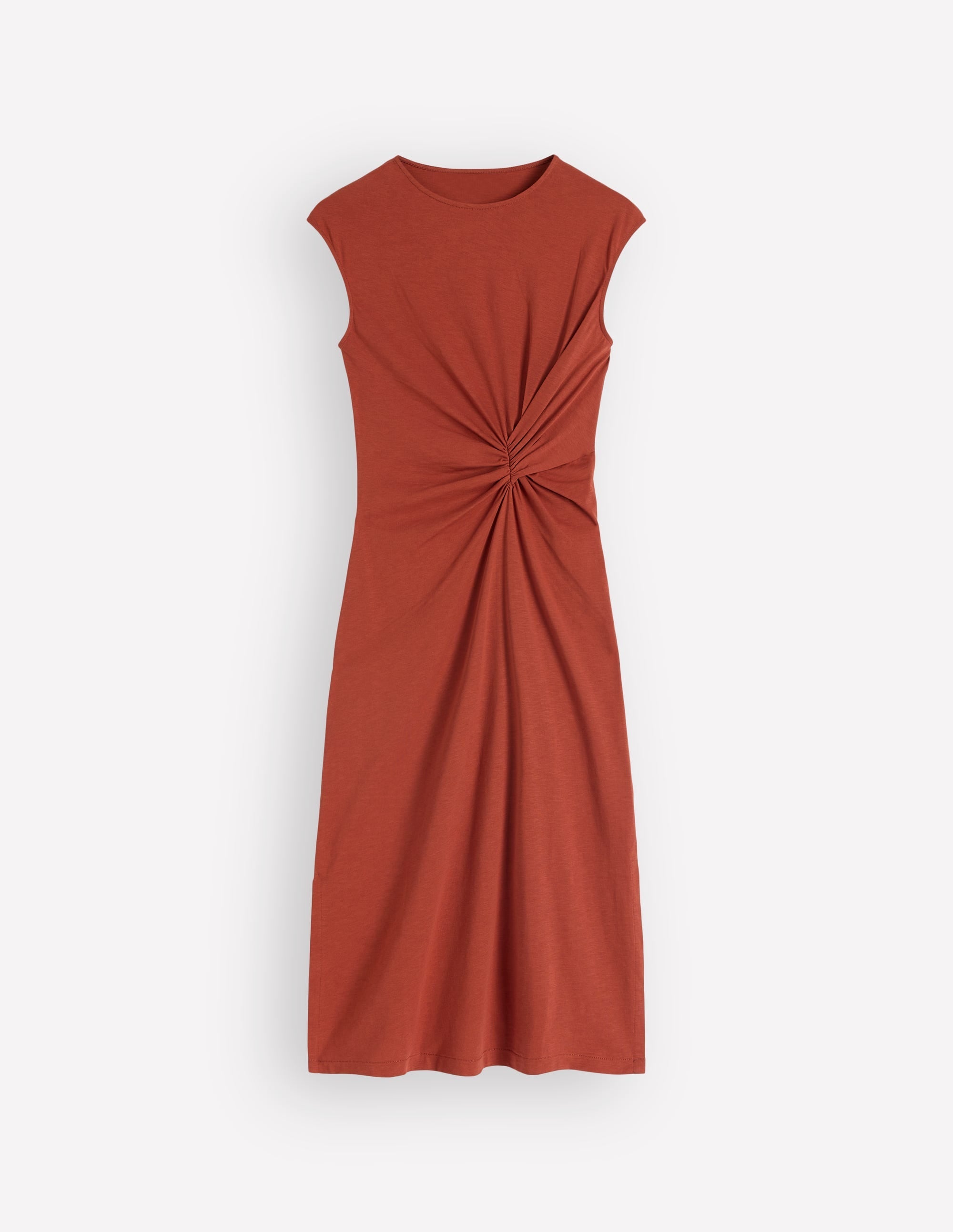 Delilah Twist Midi Dress-Burnt Orange