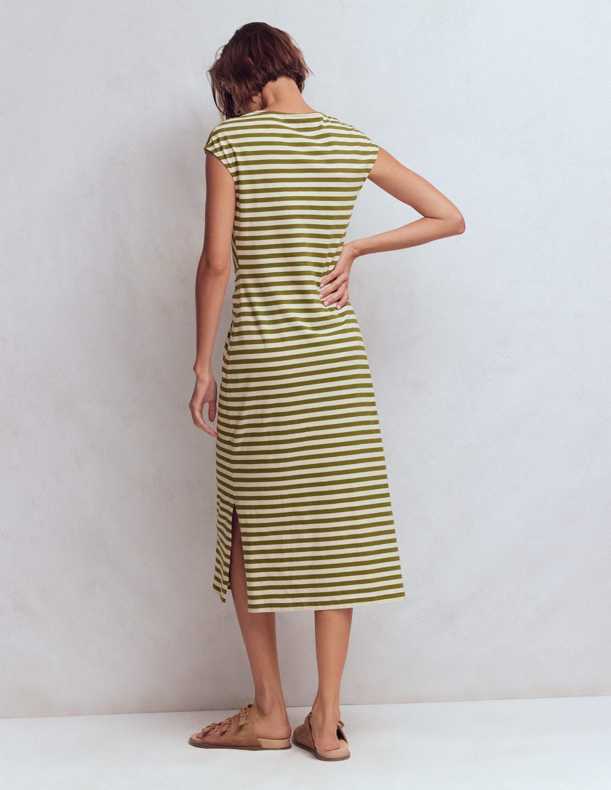 Delilah Twist Midi Dress-Stripe