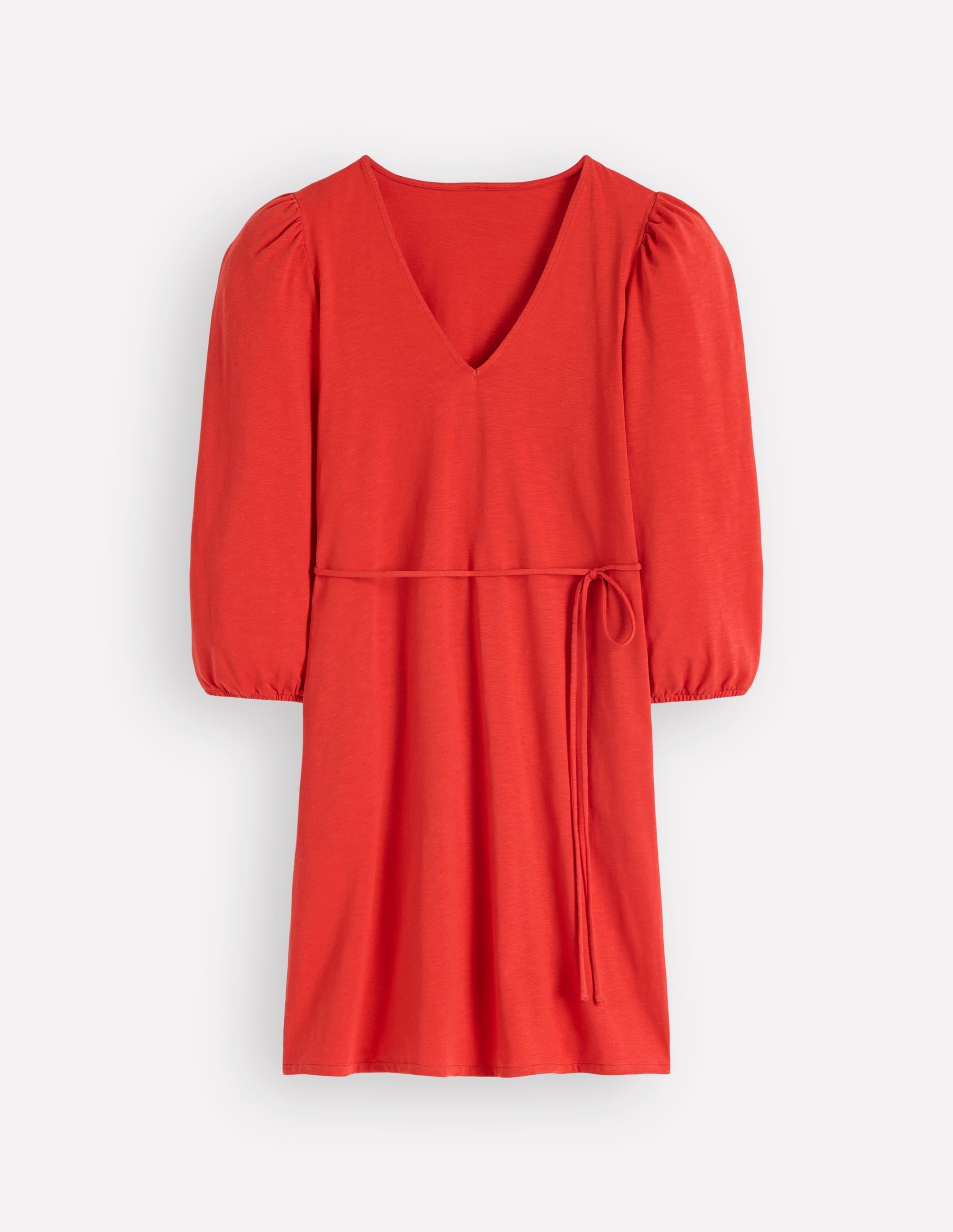Cary V-Neck Jersey Dress-Blood Orange