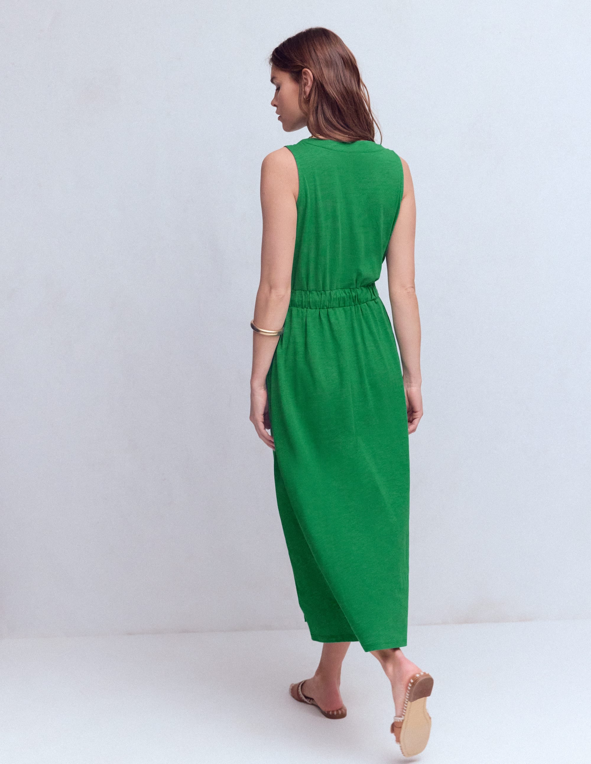 Delphine Midi Sleeveless Dress-Fresh Green