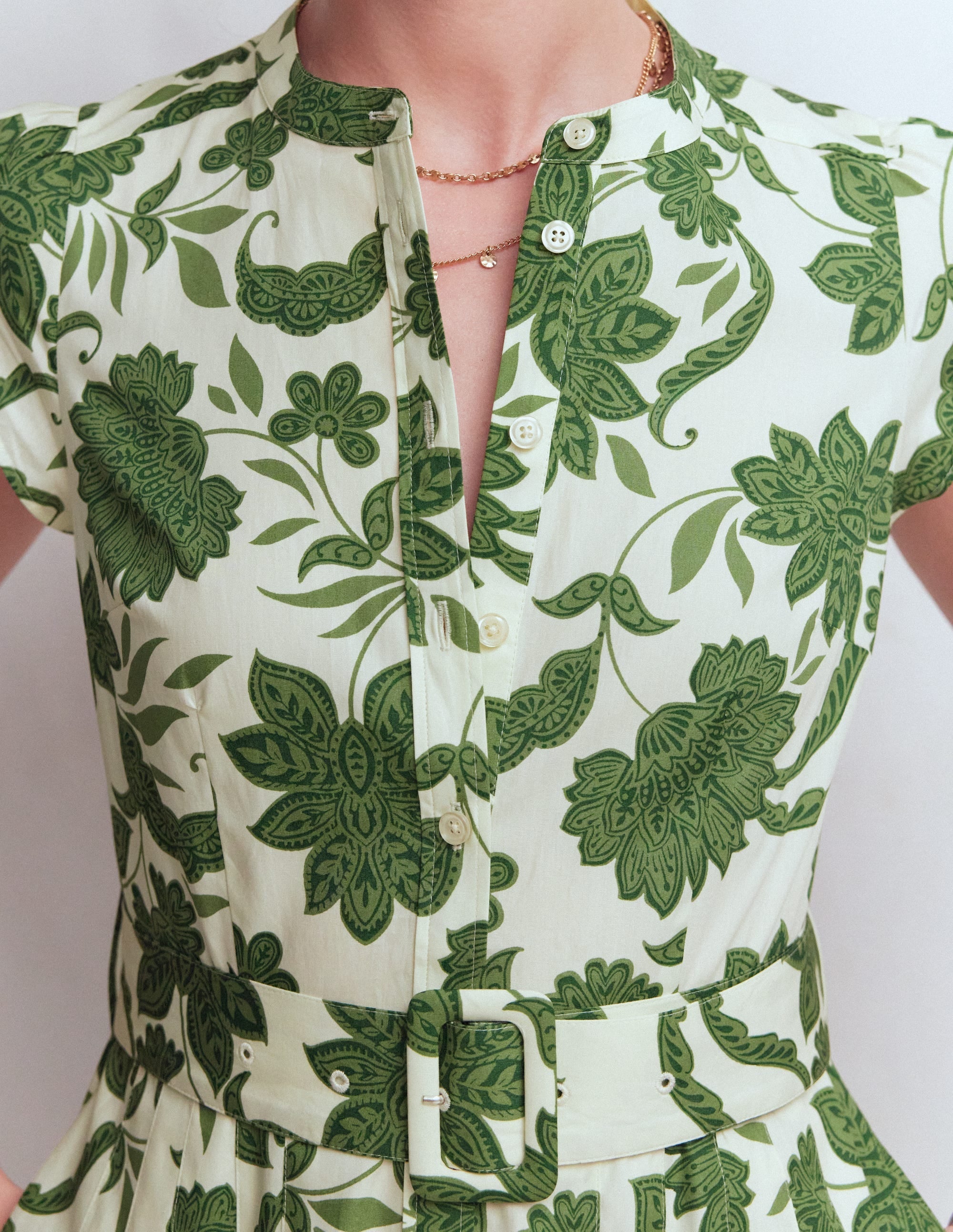 Arabella Cotton Maxi Dress-Green Elegant Blossom