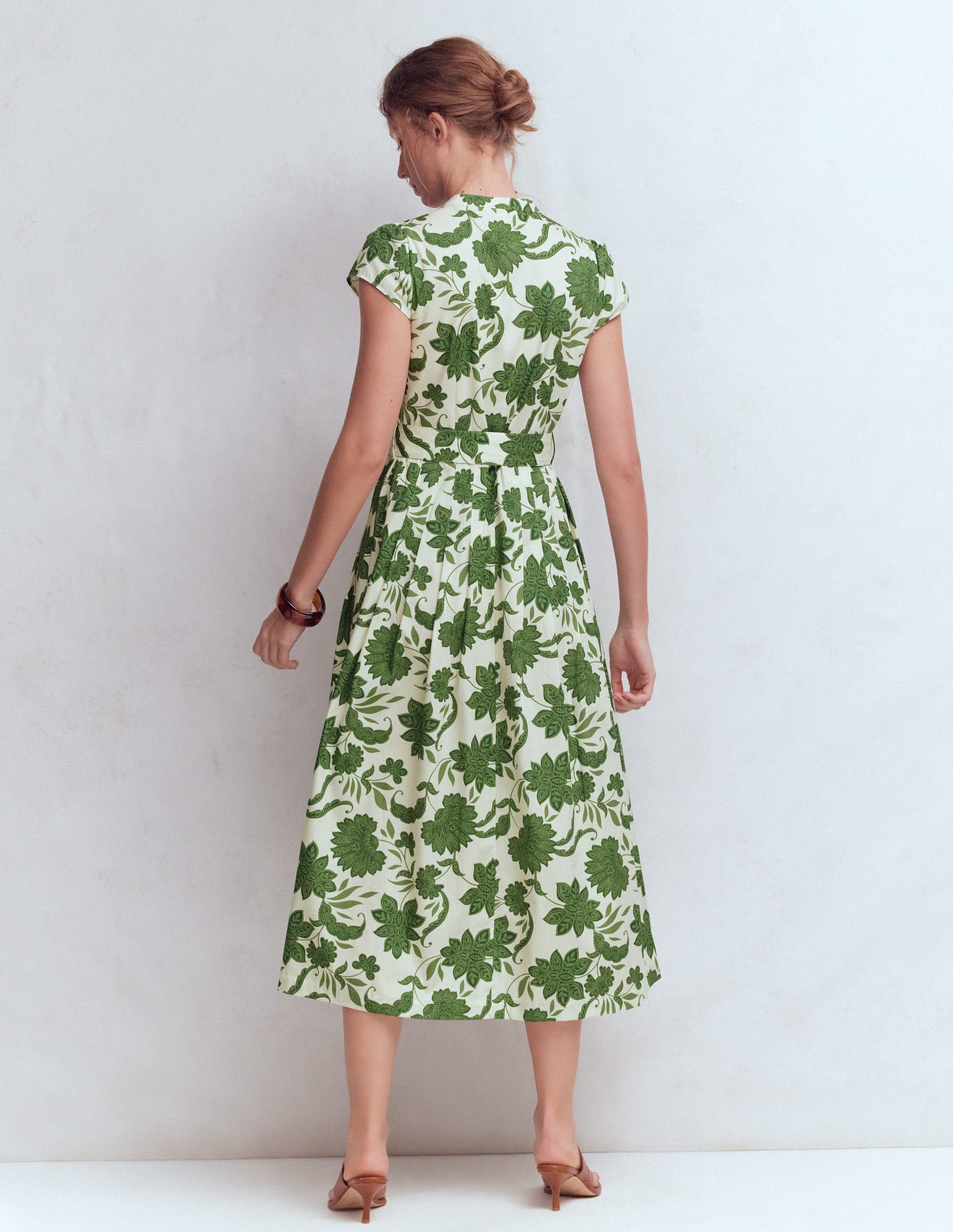 Arabella Cotton Maxi Dress-Green Elegant Blossom