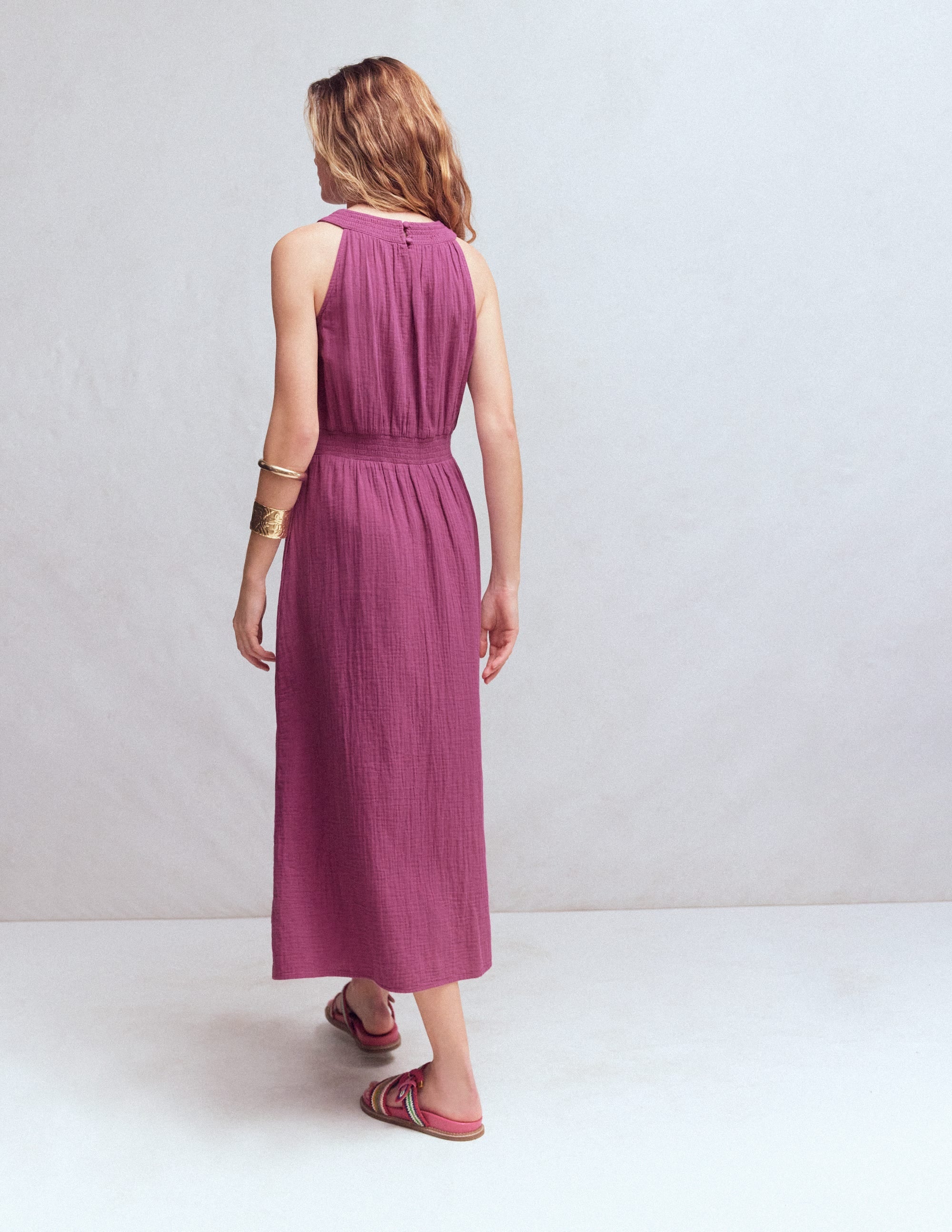 Daphne Double Cloth Dress-Warm Mauve