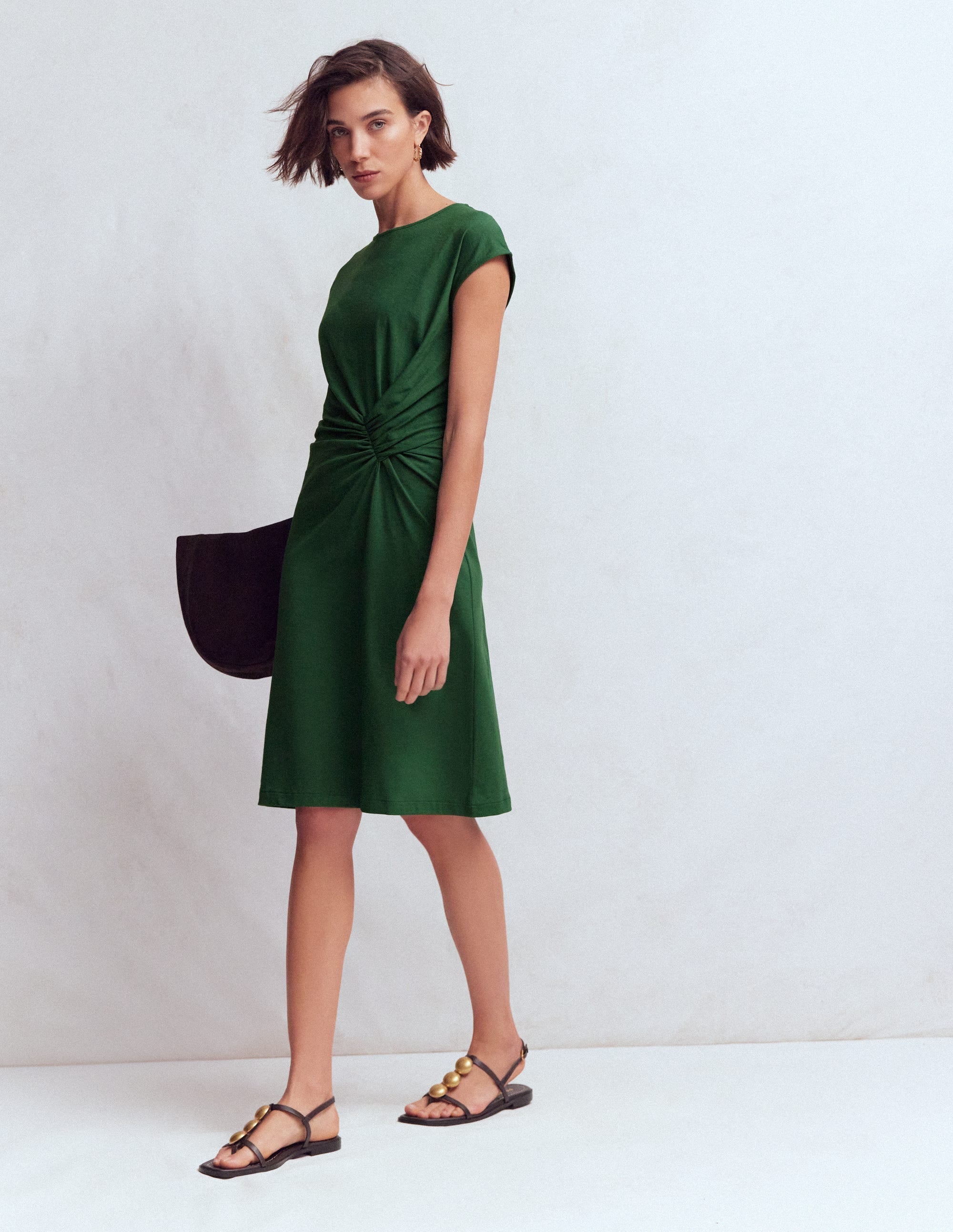 Delilah Twist Short Dress-Hunter Green