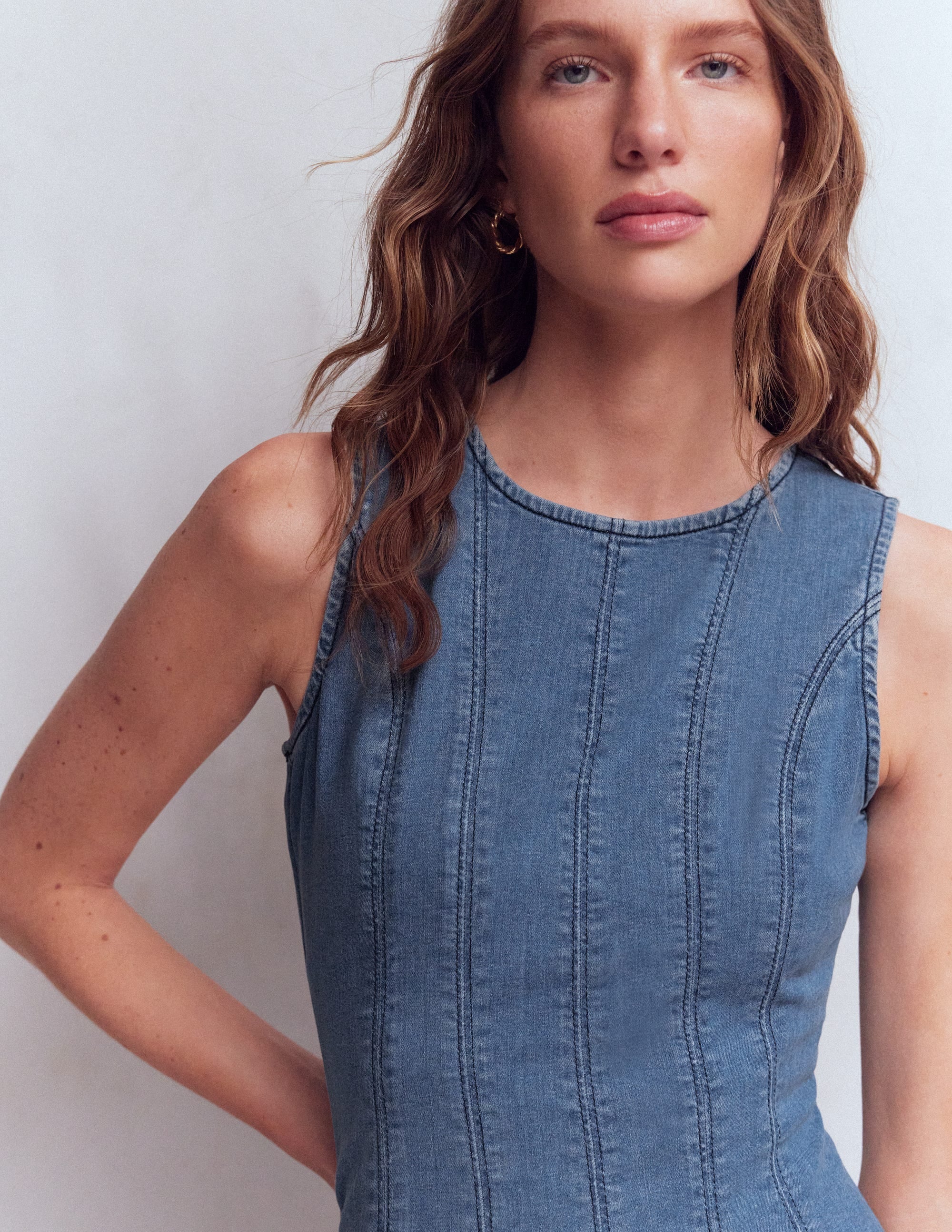 Annet Denim Midi Dress-Mid Vintage