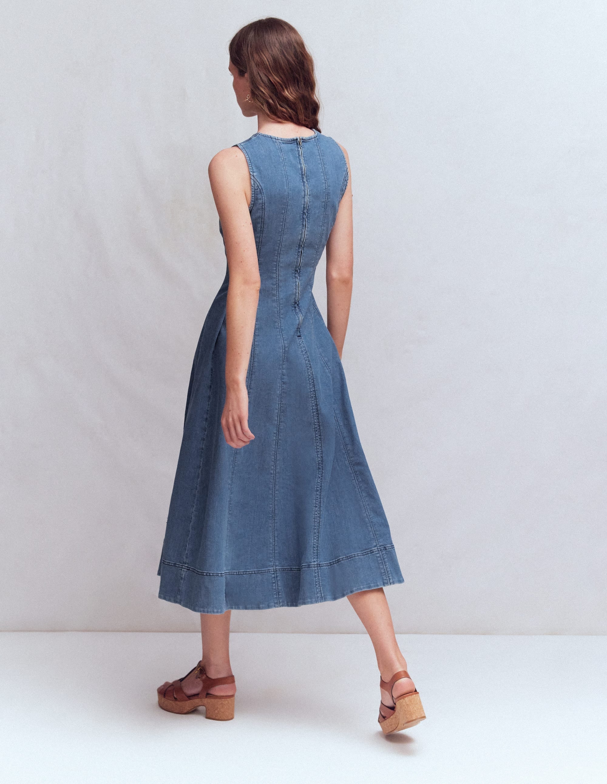 Annet Denim Midi Dress-Mid Vintage