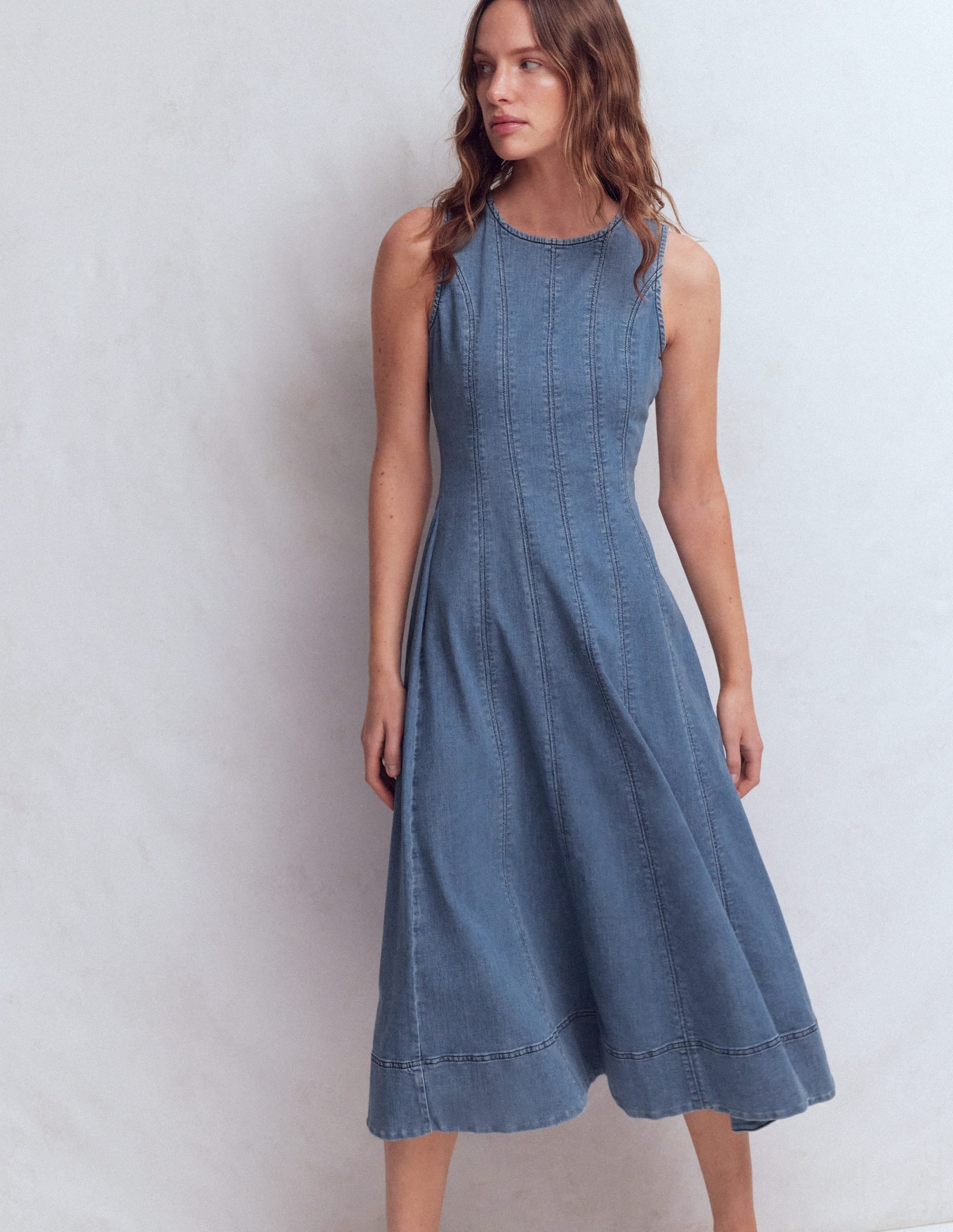 Annet Denim Midi Dress-Mid Vintage