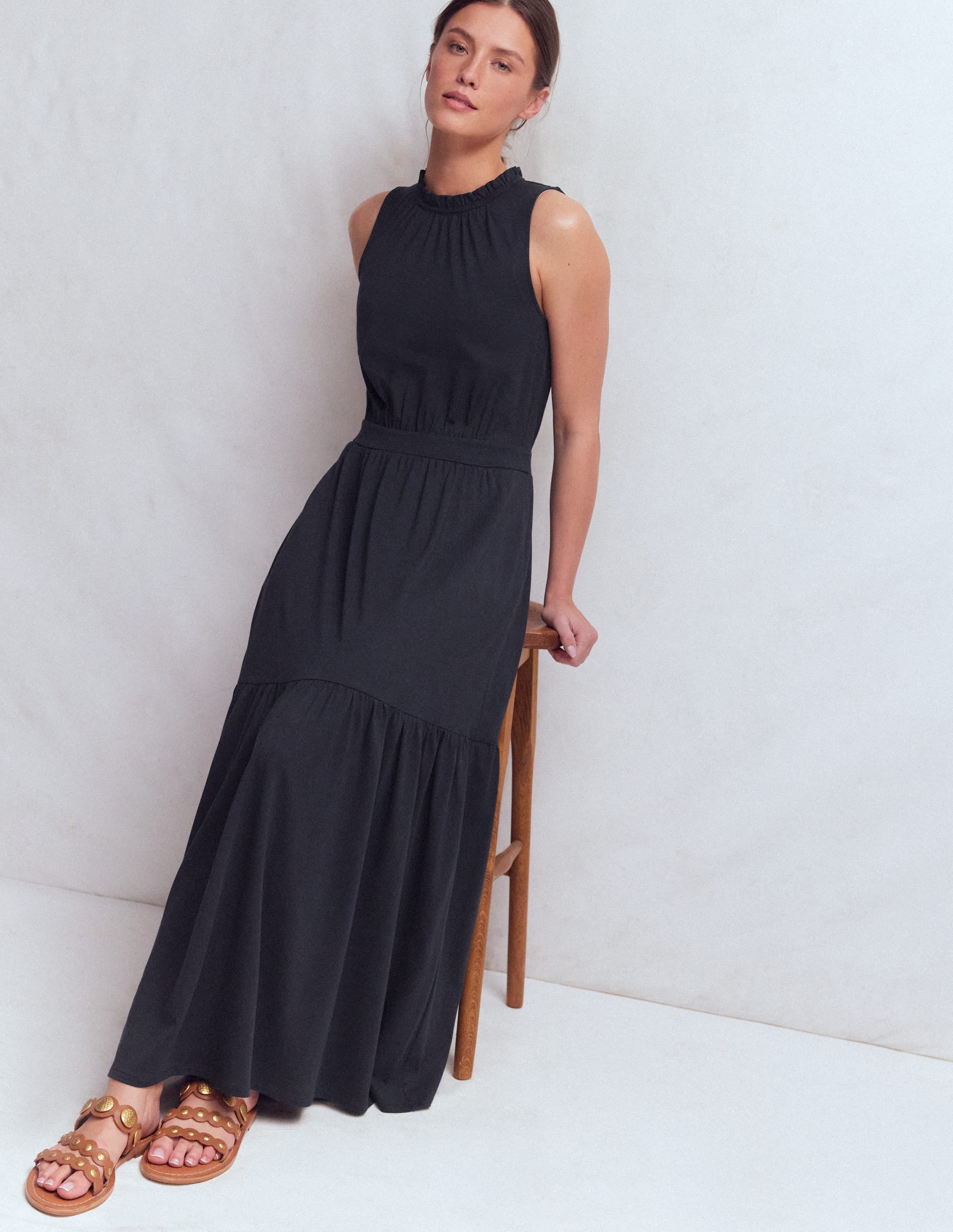 Camalie Jersey Maxi Dress-Navy