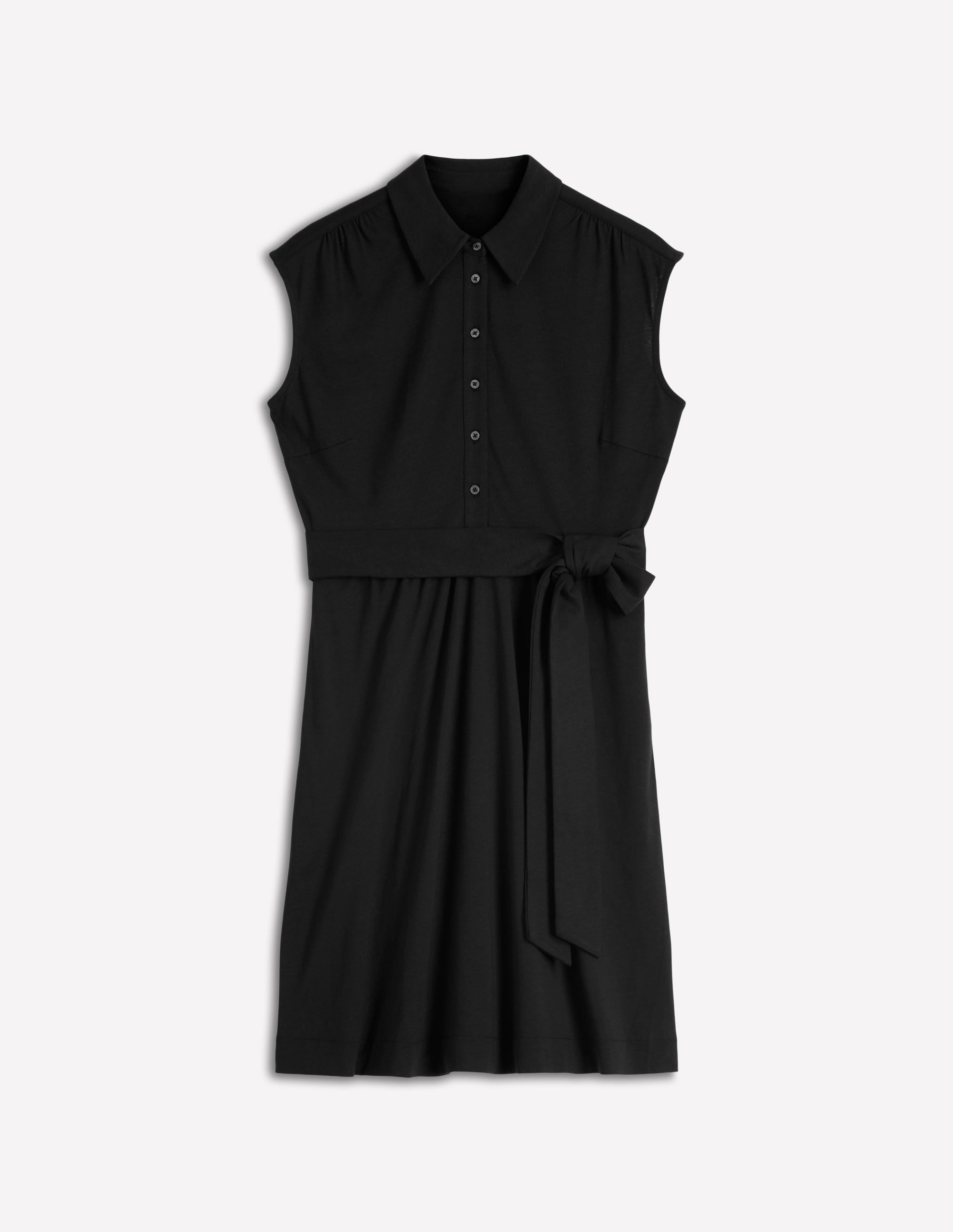 Honor Short Jersey Shirt Dress-Black