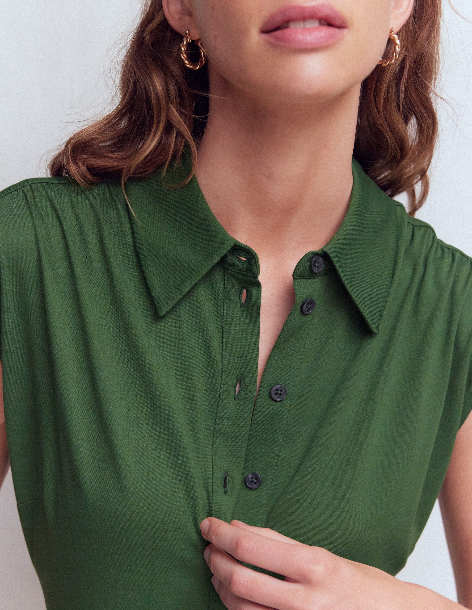 Honor Short Jersey Shirt Dress-Broad Bean