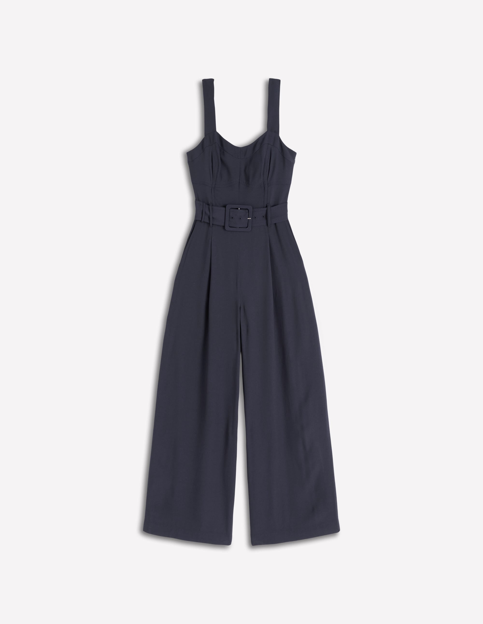Boned Bodice Occasion Jumpsuit-Navy