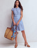 Arabella Short Linen Dress-Chambray